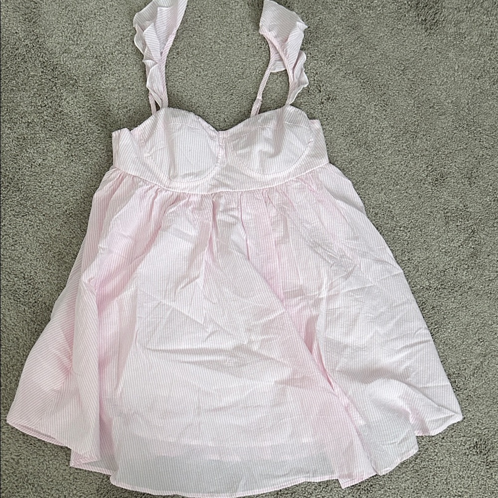 Pink Striped sleeveless Dress